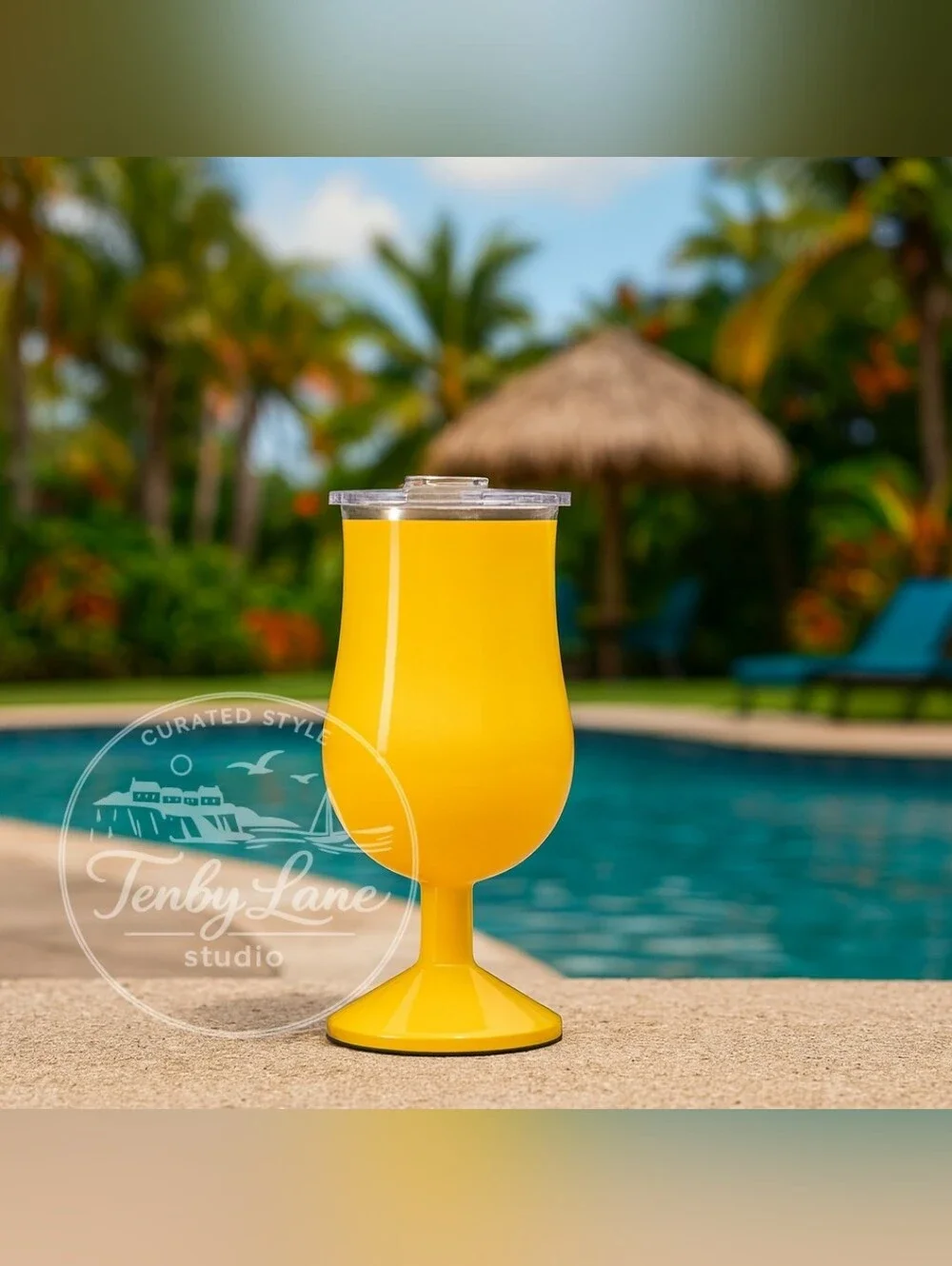 ORCA Poco Sunflower Yellow 17 oz Insulated Stainless Steel Cocktail Cup With Lid